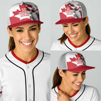 I Stand With Greenland Baseball Net Cap Red and White Side by Side