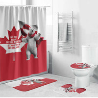 I Stand With Greenland Bathroom Set Red and White Side by Side