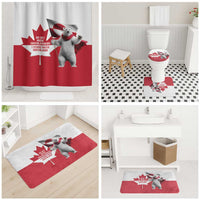 I Stand With Greenland Bathroom Set Red and White Side by Side