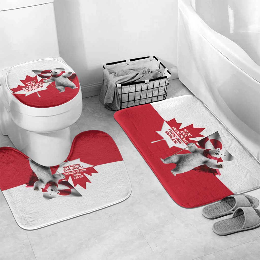 I Stand With Greenland Bathroom Set Red and White Side by Side