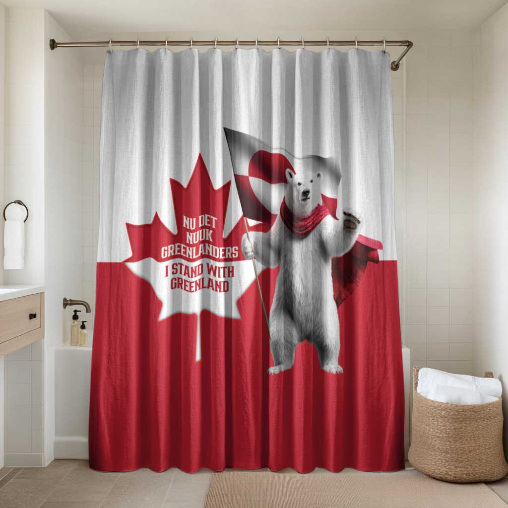 I Stand With Greenland Bathroom Set Red and White Side by Side