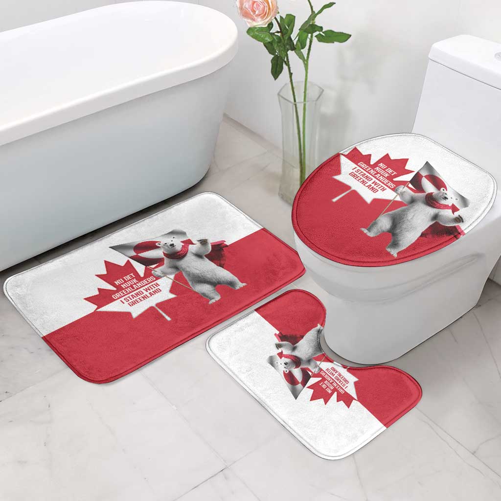 I Stand With Greenland Bathroom Set Red and White Side by Side
