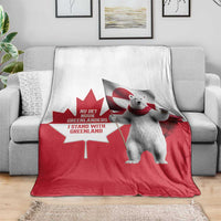 I Stand With Greenland Blanket Red and White Side by Side