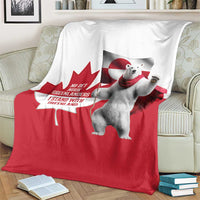 I Stand With Greenland Blanket Red and White Side by Side