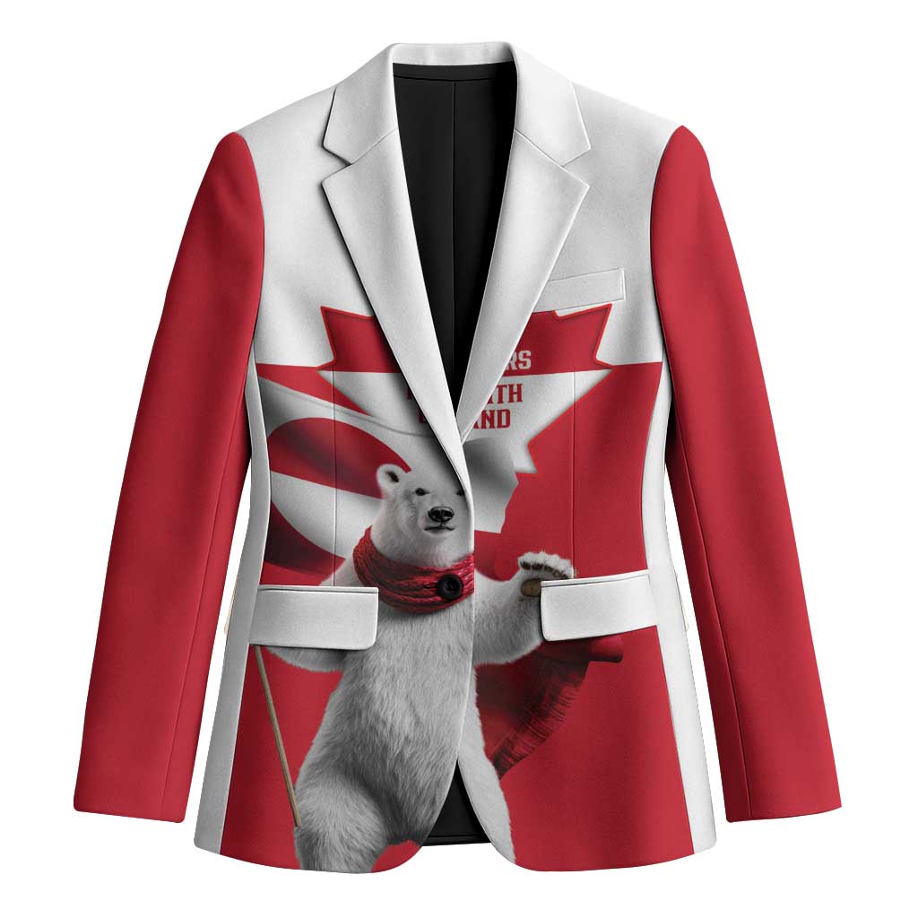 I Stand With Greenland Blazer Red and White Side by Side