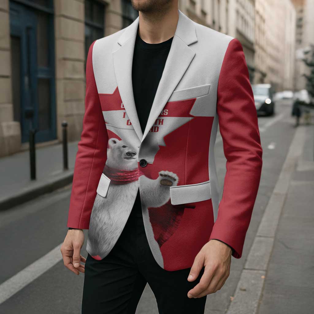 I Stand With Greenland Blazer Red and White Side by Side