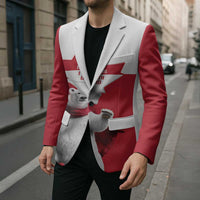 I Stand With Greenland Blazer Red and White Side by Side