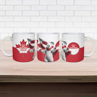 I Stand With Greenland Ceramic Mug Red and White Side by Side