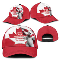 I Stand With Greenland Classic Cap Red and White Side by Side