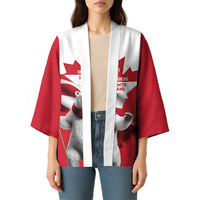 I Stand With Greenland Kimono Red and White Side by Side