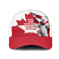 I Stand With Greenland Mesh Trucker Cap Red and White Side by Side