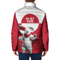 I Stand With Greenland Padded Jacket Red and White Side by Side
