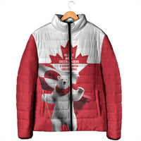 I Stand With Greenland Padded Jacket Red and White Side by Side