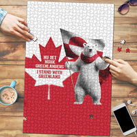 I Stand With Greenland Puzzle Red and White Side by Side