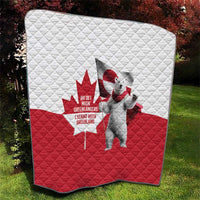 I Stand With Greenland Quilt Red and White Side by Side