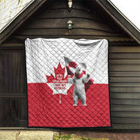 I Stand With Greenland Quilt Red and White Side by Side