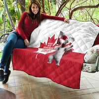 I Stand With Greenland Quilt Red and White Side by Side