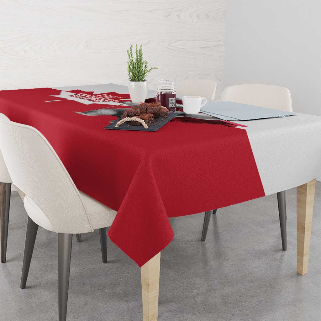 I Stand With Greenland Tablecloth Red and White Side by Side