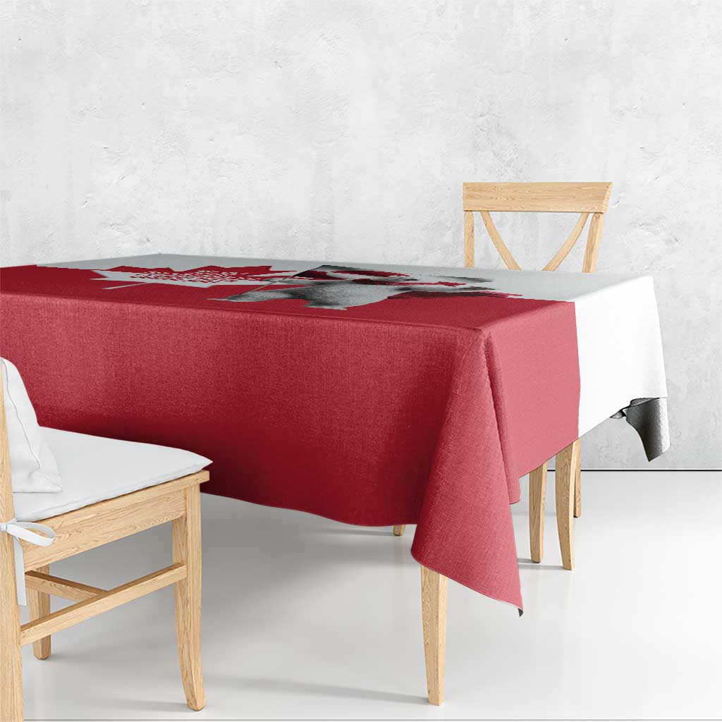 I Stand With Greenland Tablecloth Red and White Side by Side