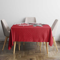 I Stand With Greenland Tablecloth Red and White Side by Side