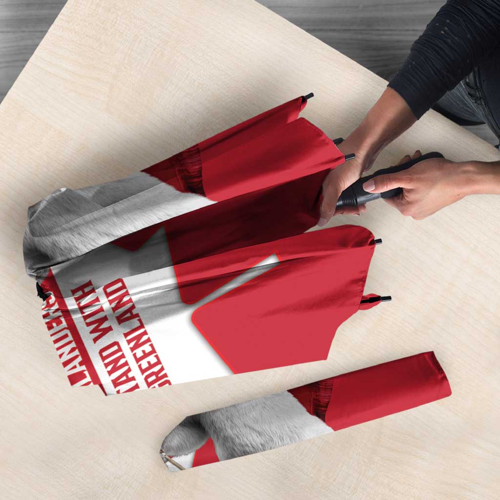 I Stand With Greenland Umbrella Red and White Side by Side