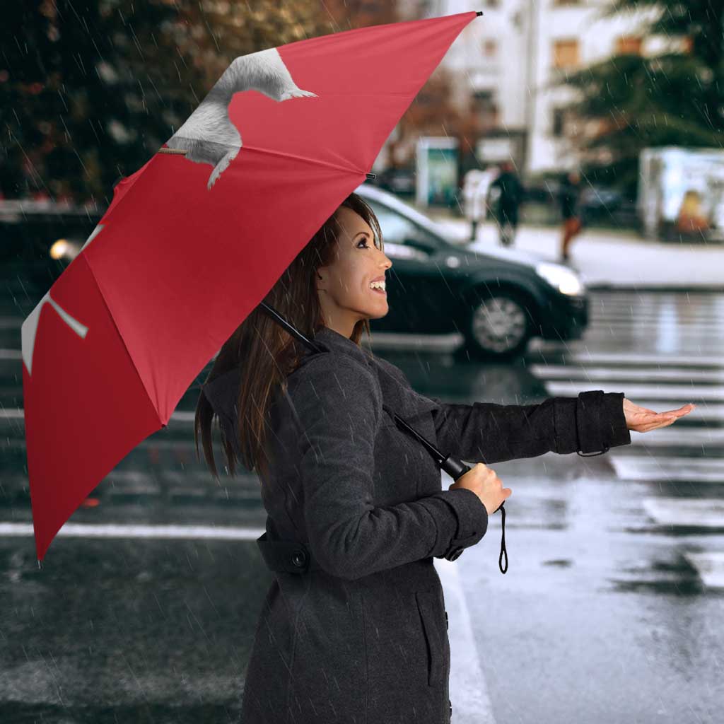 I Stand With Greenland Umbrella Red and White Side by Side