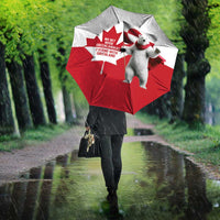 I Stand With Greenland Umbrella Red and White Side by Side
