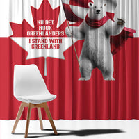I Stand With Greenland Window Curtain Red and White Side by Side