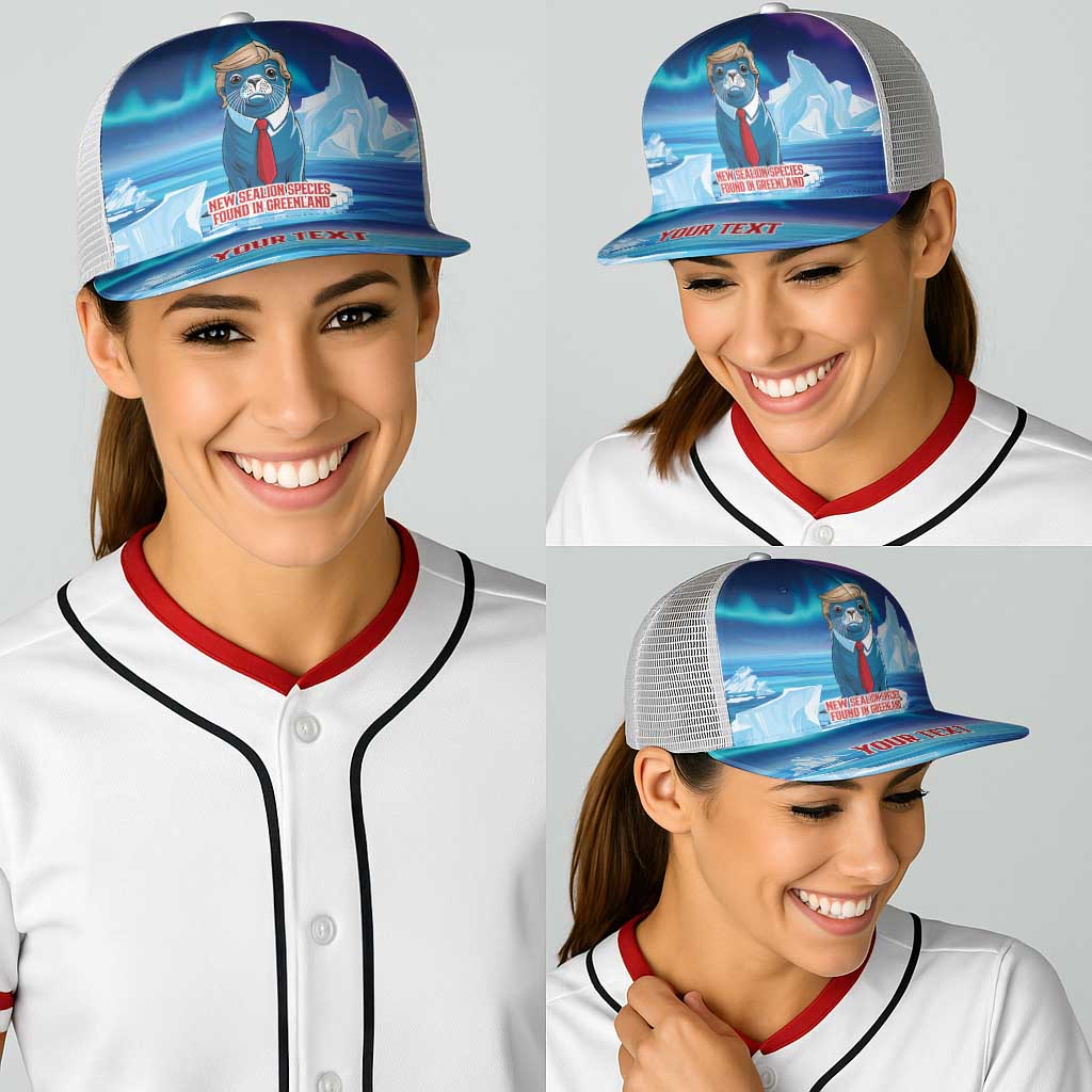 Personalized I Stand With Greenland Baseball Net Cap Funny Sealion Founding