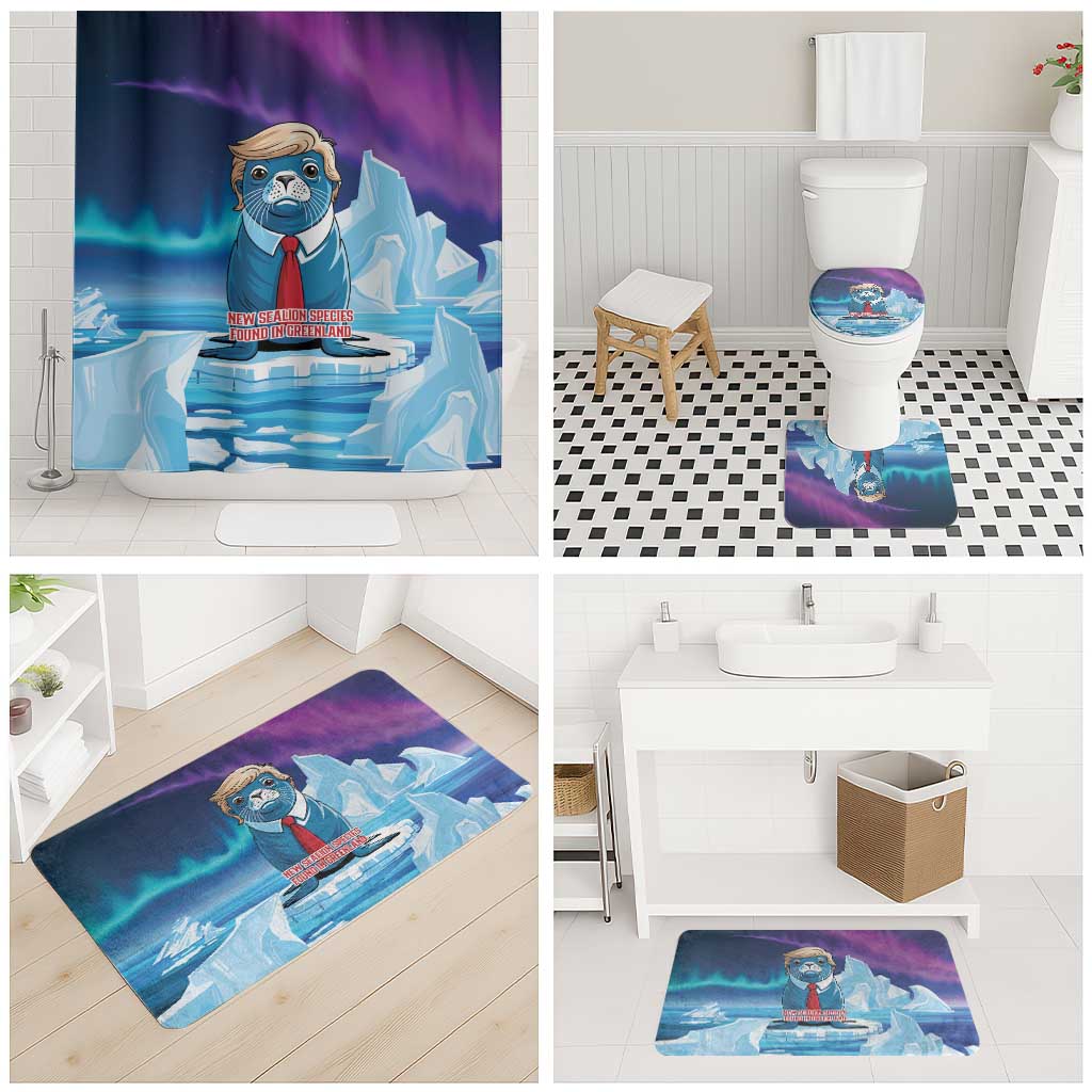 I Stand With Greenland Bathroom Set Funny Sealion Founding