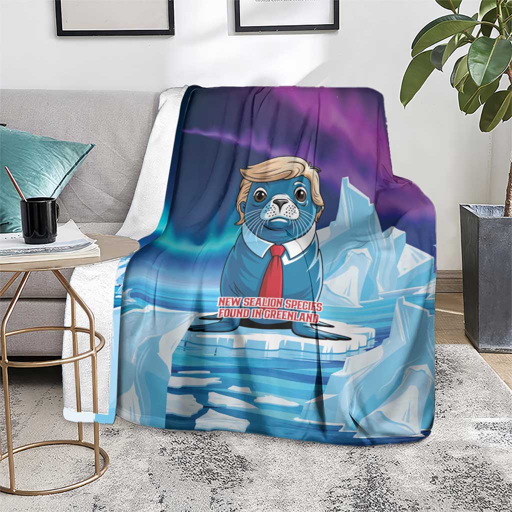 I Stand With Greenland Blanket Funny Sealion Founding