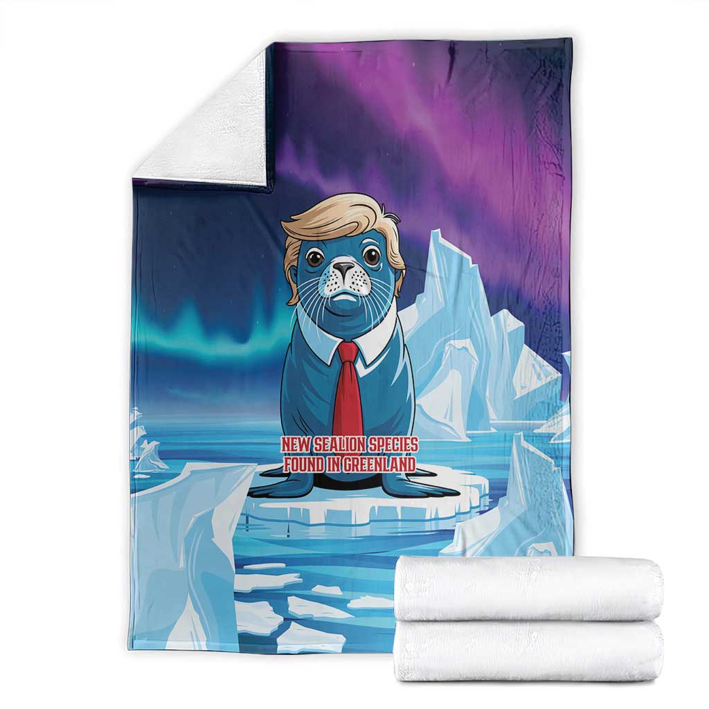 I Stand With Greenland Blanket Funny Sealion Founding
