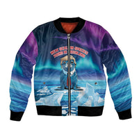 Personalized I Stand With Greenland Bomber Jacket Funny Sealion Founding