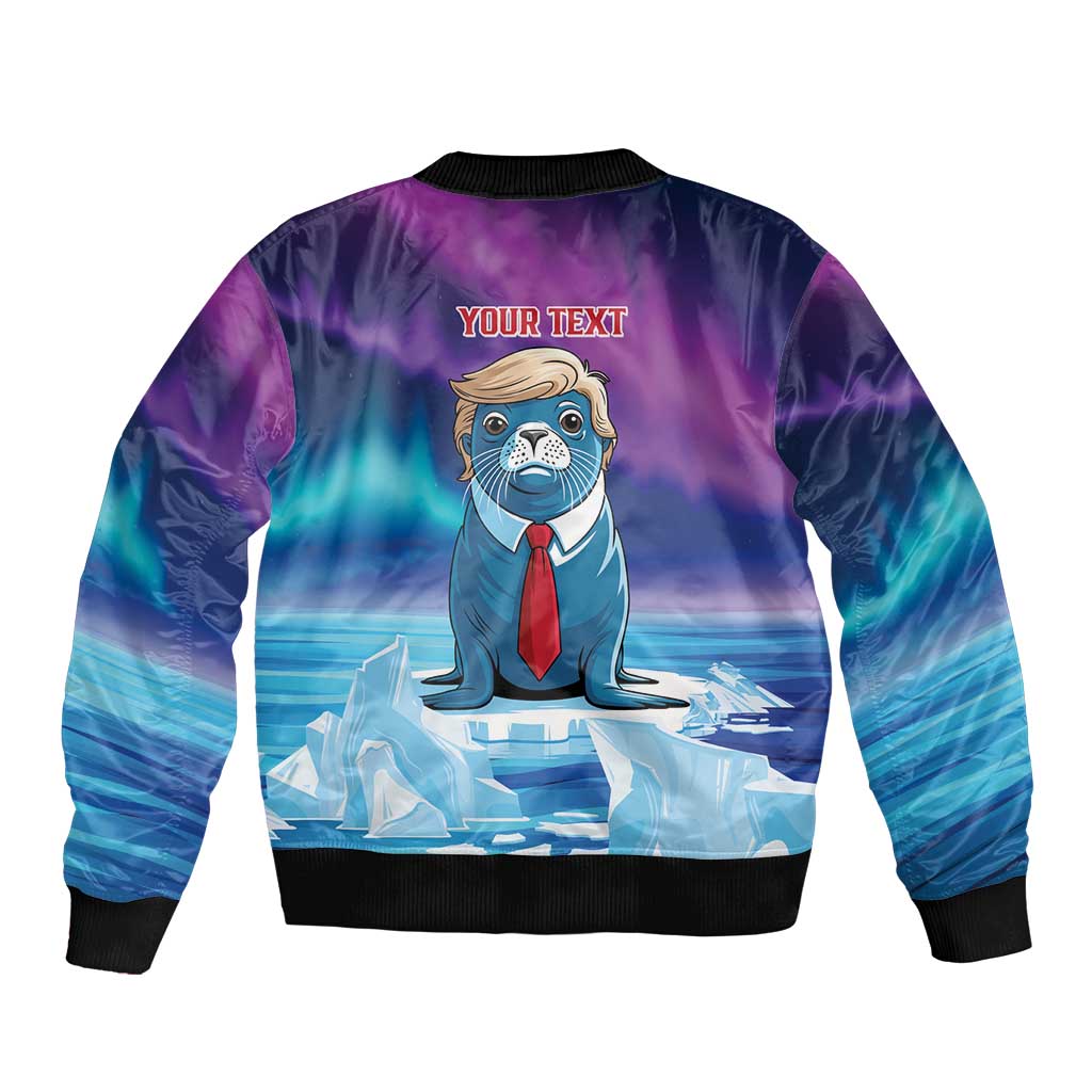 Personalized I Stand With Greenland Bomber Jacket Funny Sealion Founding