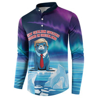 Personalized I Stand With Greenland Button Sweatshirt Funny Sealion Founding