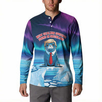 Personalized I Stand With Greenland Button Sweatshirt Funny Sealion Founding