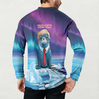 Personalized I Stand With Greenland Button Sweatshirt Funny Sealion Founding
