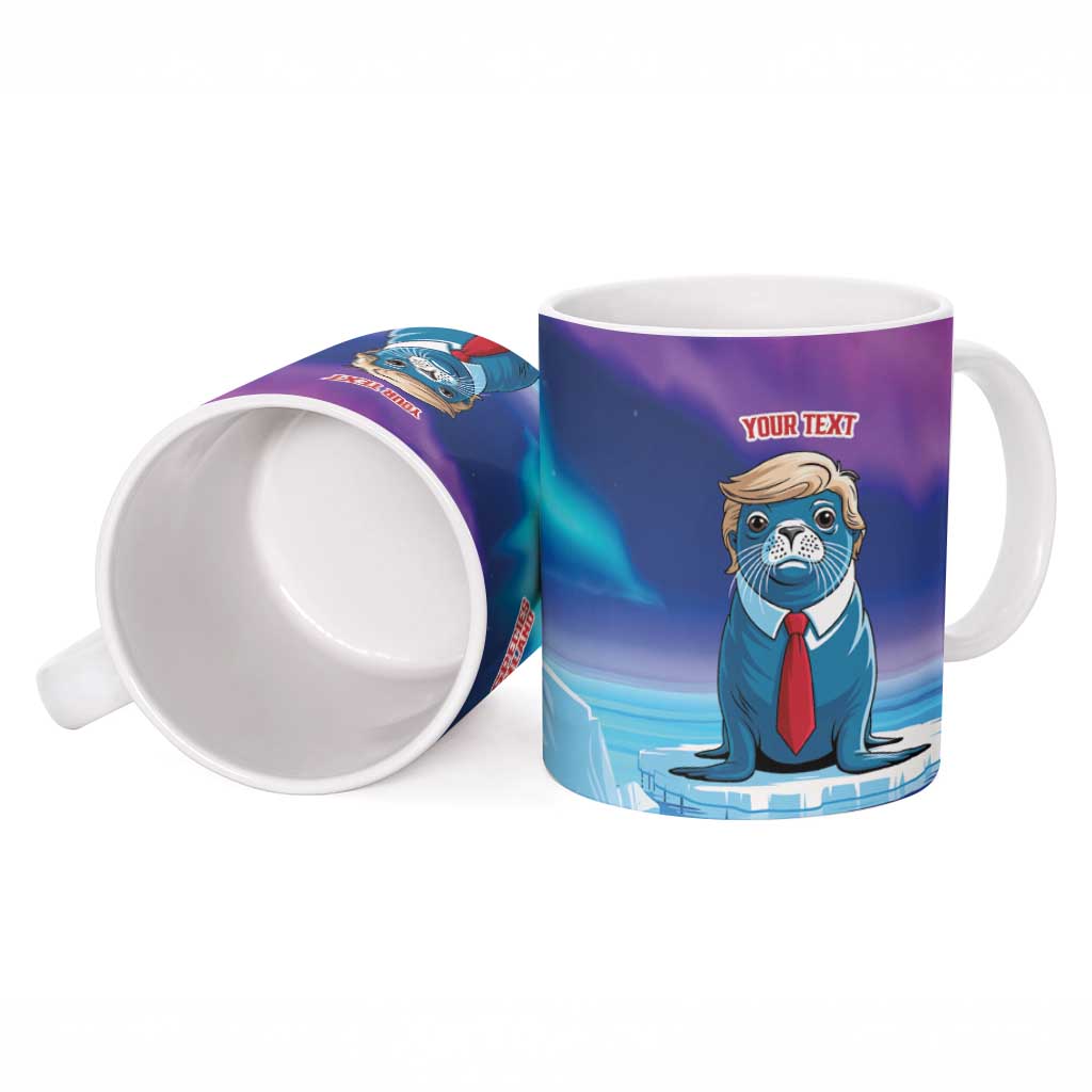 Personalized I Stand With Greenland Ceramic Mug Funny Sealion Founding