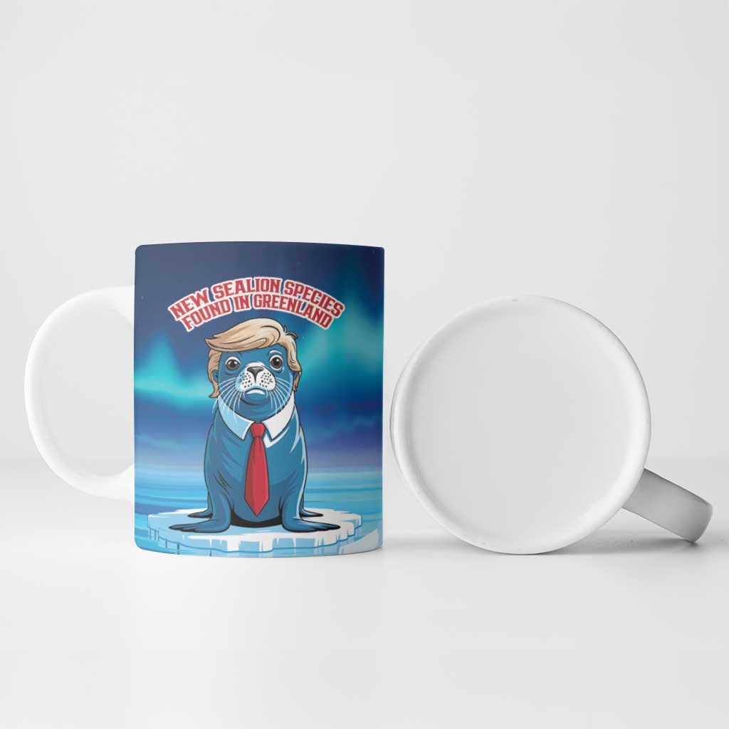 Personalized I Stand With Greenland Ceramic Mug Funny Sealion Founding