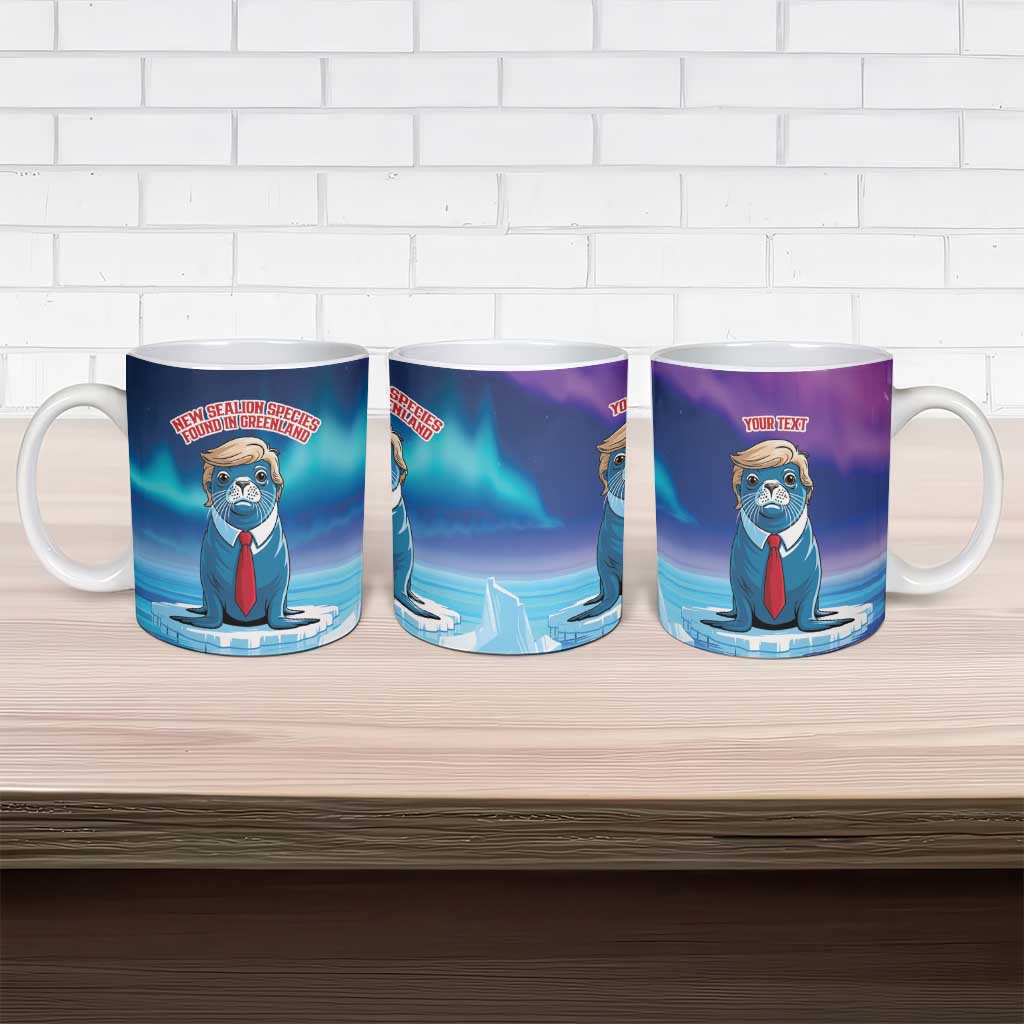 Personalized I Stand With Greenland Ceramic Mug Funny Sealion Founding