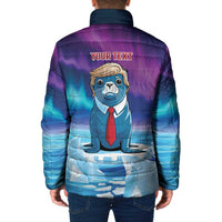 Personalized I Stand With Greenland Padded Jacket Funny Sealion Founding