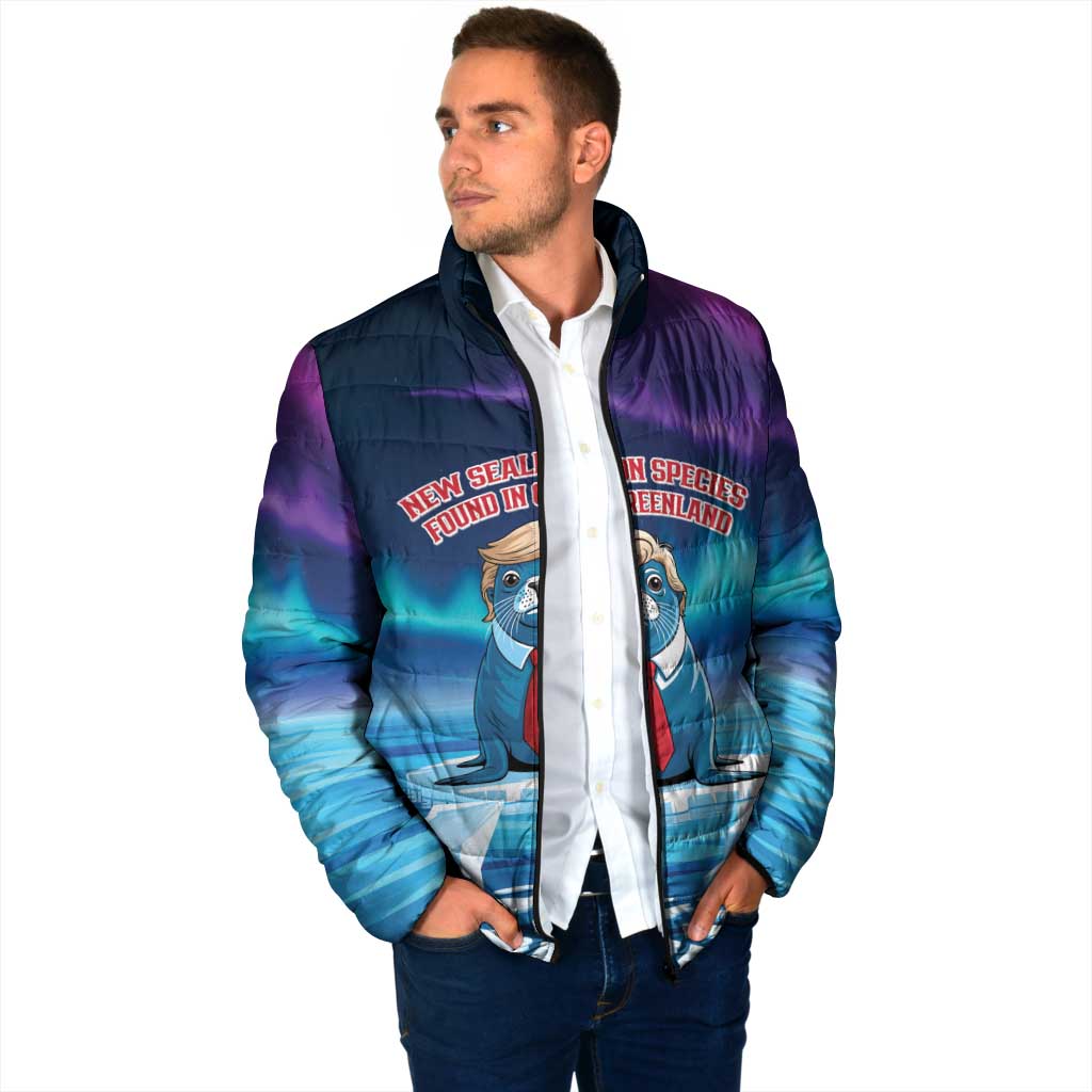 Personalized I Stand With Greenland Padded Jacket Funny Sealion Founding