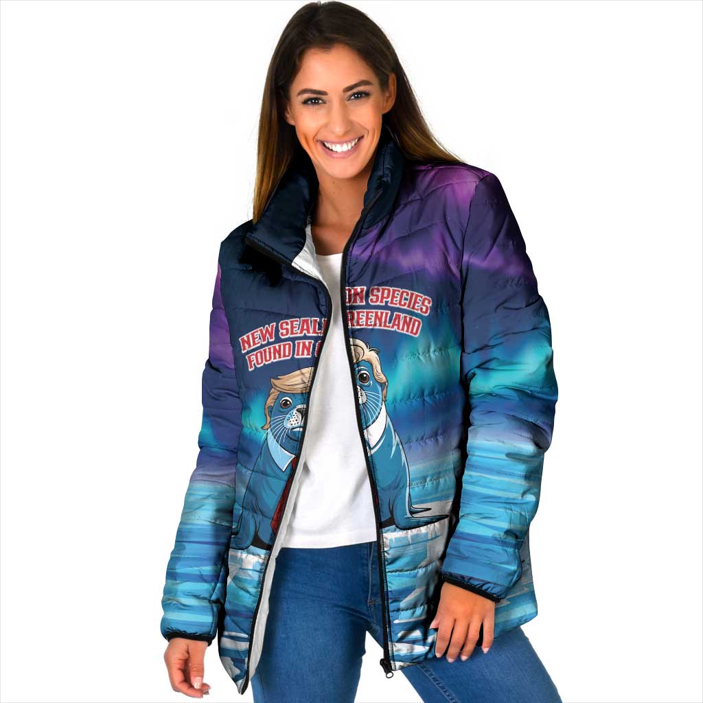 Personalized I Stand With Greenland Padded Jacket Funny Sealion Founding