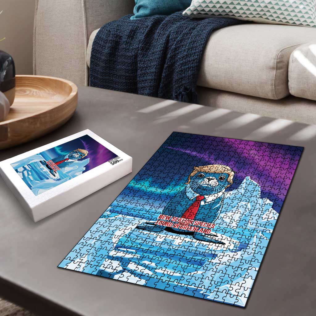 I Stand With Greenland Puzzle Funny Sealion Founding