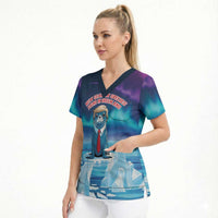 Personalized I Stand With Greenland Scrub Top Funny Sealion Founding