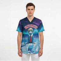 Personalized I Stand With Greenland Scrub Top Funny Sealion Founding