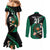 Custom Ireland Rugby Couples Matching Mermaid Dress and Long Sleeve Button Shirt Irish Shamrocks Warriors Sporty Style