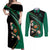 Custom Ireland Rugby Couples Matching Off Shoulder Maxi Dress and Long Sleeve Button Shirt Irish Shamrocks Warriors Sporty Style LT9 - Wonder Print Shop