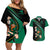 Custom Ireland Rugby Couples Matching Off Shoulder Short Dress and Hawaiian Shirt Irish Shamrocks Warriors Sporty Style LT9 - Wonder Print Shop