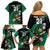 Custom Ireland Rugby Family Matching Off Shoulder Short Dress and Hawaiian Shirt Irish Shamrocks Warriors Sporty Style LT9 - Wonder Print Shop